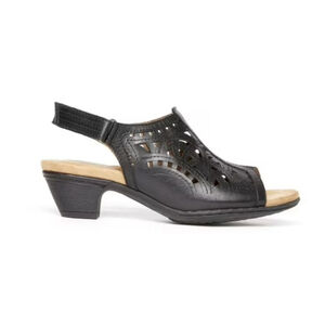 Rockport Cobb Hill Women's Abbott Hi Vamp black Leather Sling Sandals size 7.5